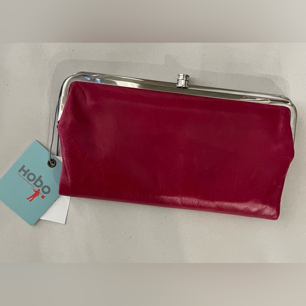 HOBO FUSCHIA KISS-LOCK WALLET NWT